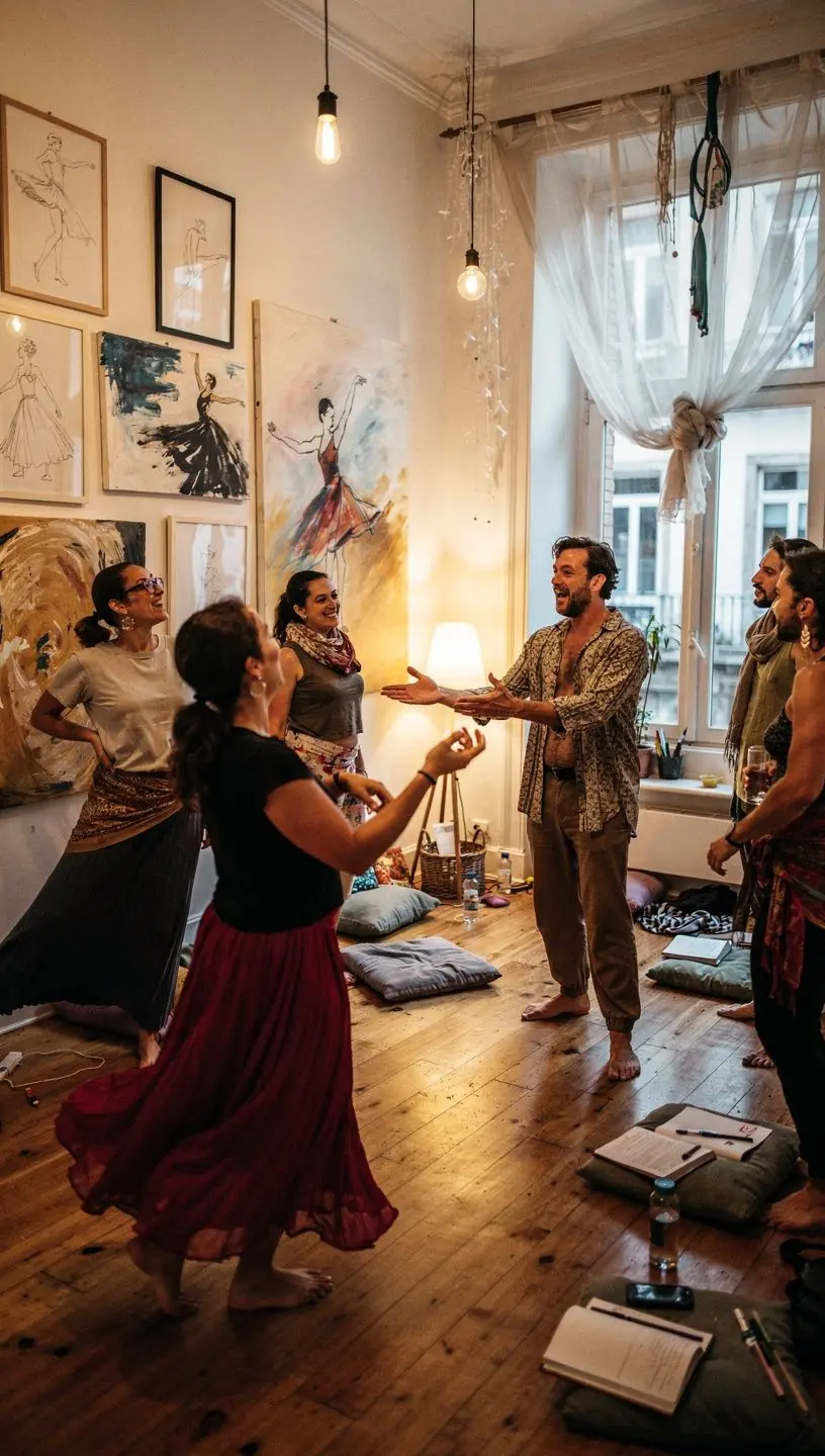 Mindful dancer practicing bachata and salsa movements.